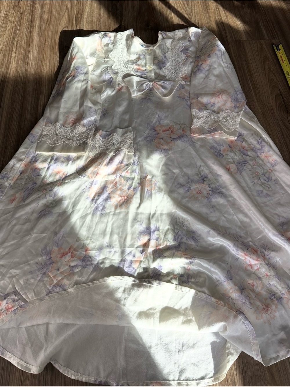 Vintage Floral  Nightgown - Cream with Pastel Florals